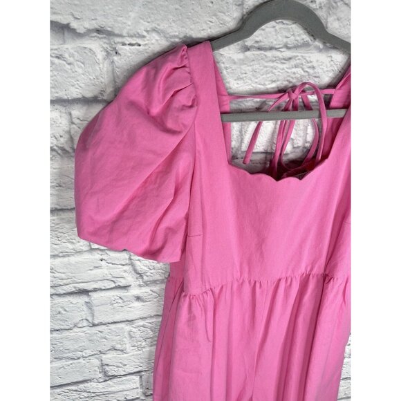 CROSBY MOLLIE BURCH Women's Pink Puff Sleeve Jumpsuit Medium - Picture 2 of 7